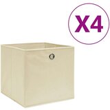vidaXL Škatle 4 kosi netkano blago 28x28x28 cm krem Cene