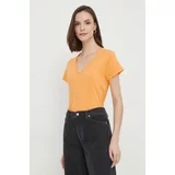 MOS MOSH Bombažna kratka majica ženski, oranžna barva