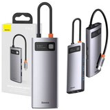 Baseus Vozlišče 6v1 Metal Gleam Series, USB-C do 3x USB 3.0 + HDMI + USB-C PD + Ethernet RJ45 Cene