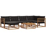  Set vanjskih sofa 19 pcs Prirodna i crna Čvrsto drvo akacije | shoptok.hr