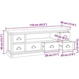 TV stojalo s predalom Naravna 110 x 30 x 40 cm Trden tikov les, (5000112970) | Shoptok.si