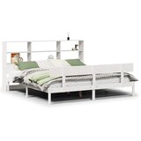 vidaXL Knjižna postelja brez vzmetnice bela 180x200 cm trdna borovina, (21610496) | Shoptok.si