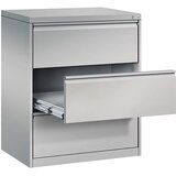 C+P Predalnik za kartoteko ACURADO, 2 vrsti, 3 predali, aluminijasto bele barve | Shoptok.si