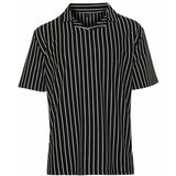 Trendyol Black Regular/Regular Fit Striped Textured Polo Neck T-shirt cene