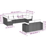 9-dijelni set vrtnih sofa s jastucima poliratan smeđi | shoptok.hr