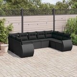  9-dijelni set vrtnih sofa s jastucima crni od poliratana Crna 71 x 62 x 69 cm | Shoptok.si