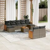  10-dijelni set vrtnih sofa od poliratana s jastucima sivi | shoptok.hr