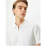 Koton Polo Neck T-Shirt Half Zipper Short Sleeve Cotton cene