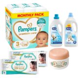 Pampers Pelene Premium Care 3, Monthly, 6-10 kg, 216/1, Chicco sta za prajne veša Sensitive, Pavlovićeva mast, Vlažne maramice Aqua Soft Touch | Eponuda.com