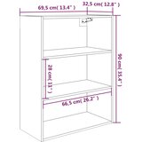 Viseći zidni ormarić siva boja betona 69,5 x 32,5 x 90 cm | shoptok.hr