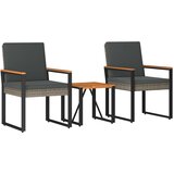  Set vanjskog namještaja 3 pcs Siva i tamno siva poliratan | Eponuda.com