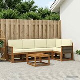  Set vanjskih sofa 6 pcs Prirodna i krem Čvrsto drvo akacije | shoptok.hr