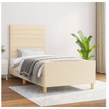  Okvir za krevet s uzglavljem krem 100x200 cm od tkanine | shoptok.hr