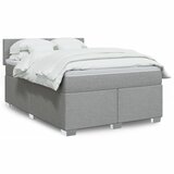 vidaXL Box spring postelja z vzmetnico svetlo siva 140x200 cm blago Cene