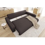 Ropez Rjava raztegljiva/s prostorom za shranjevanje sedežna garnitura iz rebrastega žameta 234 cm Sara – | Shoptok.si