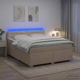  s box springom, madracem i LED-om Krem 140 x 200 cm | shoptok.hr