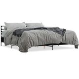  Posteljni okvir črn 200x200 cm inženirski les in kovina, (21166019) | Shoptok.si