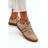 Zazoo N1068 Suede Low Women's Sneakers Beige | ePonuda.com