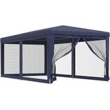 Šator za zabave sa 6 mrežastih bočnih zidova plavi 3 x 6 m HDPE | shoptok.hr