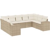  9-dijelni set vrtnih sofa s jastucima bež od poliratana | shoptok.hr