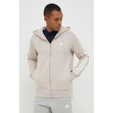 Adidas Pamučna dukserica za muškarce, boja: bež, s kapuljačom, s aplikacijom | shoptok.hr
