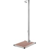 vidaXL vrtni tuš z rjavim podstavkom 220 cm nerjaveče jeklo Cene