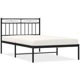 Metalni Kovinski posteljni okvir z vzglavjem črn 107x203 cm | Shoptok.si