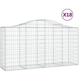  Obokana gabionska košara 18 kos 200x50x100/120cm cinkano železo, (20758333) | Shoptok.si