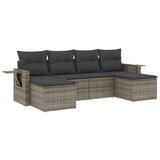  The Living Store Vrtna sedežna garnitura 6-delna z blazinami siv poli ratan - Vrtna Sedežna Garniture, (21443129) | Shoptok.si