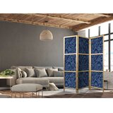  Japanski paravan - Dense Vegetation - Botanical Patterns in Illustrative Style Blue 135x172 | shoptok.hr