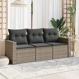 Maison Chic Seti vrtnega pohištva - Vrtna garnitura - Vrtni pohištvo set 3-delna z blazinami siv poli ratan, (21809217) | Shoptok.si