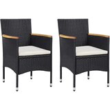 Maison Chic Vrtni jedilni stoli - Stol za vrt 2 kosa poli ratan črne barve JS289, (21877444) | Shoptok.si