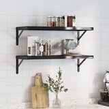 vidaXL Zidne police 2 kom 75 x 30 cm crne nehrđajući čelik | shoptok.hr