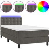  Box spring s madracem LED tamnosivi 90x190 cm baršun | shoptok.hr