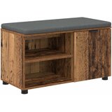  Klupa za hodnik s jastukom s policom Staro drvo 80 x 38 x 46 cm | shoptok.hr