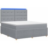  LED okvir za krevet s madracem Svjetlosiva 140 x 190 cm Tkanina | shoptok.hr