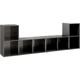 Sijaj TV omarice 4 kosi visok sijaj sive 72x35x36,5 cm iverna plošča | Shoptok.si