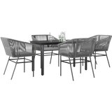  Vrtna garnitura - 5-dijelni vrtni blagovaonski set s jastucima poliratan i staklo | shoptok.hr