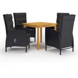  5-dijelni vrtni blagovaonski set crni | shoptok.hr