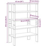 vidaXL Regal za čevlje rjav hrast 61x32x87,5 cm inženirski les | Shoptok.si