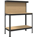 vidaXL Delovne klopi s polico Črna 81 x 41 x 145 cm Konstruiran les, (5000110607) | Shoptok.si