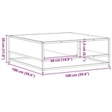  Stol za kavu crni 100x100x30 cm Konstruirano drvo i metal | shoptok.hr