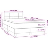 vidaXL Box spring postelja z vzmetnico krem 120x190 cm blago, (21111603) | Shoptok.si