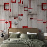  Tapeta - Concrete red frames and white knobs 50x1000 | shoptok.hr