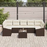  Set od 8 vrtnih sofa s jastučićima smeđi poli ratan | shoptok.hr