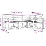  Set vanjskih sofa 4 pcs Bijela 191,5 x 132,5 x 73 cm | shoptok.hr