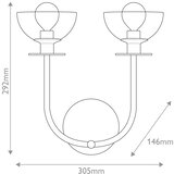  Alora Mood ALM-SYLVIA-2WB-BK-CL - Zidna svetiljka SYLVIA 2xE14/40W/230V crna | Eponuda.com