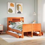  Krevet s regalom za knjige bez madraca 135 x 190 cm od borovine | shoptok.hr