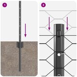  Ograda s postovima 11 kom U-kanal siva 60 cm čelik Šesterokutna ograda siva 0.6x25 m čelik | shoptok.hr