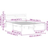  Krevetna konstrukcija Smeđa 120 x 200 cm Čvrsta borova drva | shoptok.hr